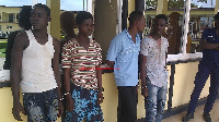 Four of the five robbery suspects arrested by the police