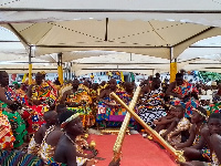 Togbe Afede XIV in a photo with other traditional rulers and indigenes