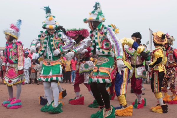 Some masquerades at a carnival in Winneba