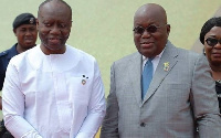 Ken Ofori Atta - Finance Minister Ghana(L) & President Nana Addo Dankwa Akufo- Addo (R)