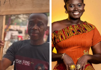 Afua Asantewaa's husband (L and R), Afua Asantewaa (middle)