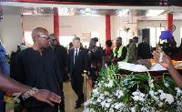 Government officials file past in paying last respect to the late Emmanuel Kwabena Kyeremateng Agyar