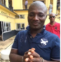 Appiah Stadium in handcuffs after being arrested