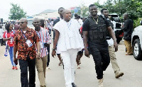 Horace Ekow Ewusi (In White), Suspended Central Regional Vice-Chairman of the NPP