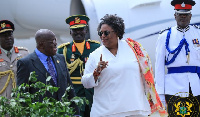 Prime Minister Mia Amor Mottley with Akufo-Addo