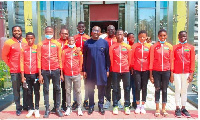 Dr Mahamudu Bawumia, Vice President of Ghana and some of the players