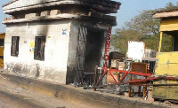 The burnt Fiapre toll booth