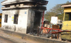 The burnt Fiapre toll booth