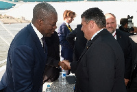 VP Amissah-Arthur and German Vice Chancelor Sigmas Gabriel at the inauguration of the New Canal Suez