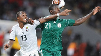 Ghana's skipper Dede Ayew challenging for the ball in a match against Nigeria