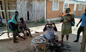 Miss Araba Kwofie and her team seized the opportunity to educate them about the deadly Coronavirus