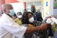 Chief of Staff, Akosua Frema Osei-Opare with other dignitaries at the health facility