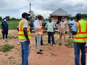 Some of the officials at the site of construction