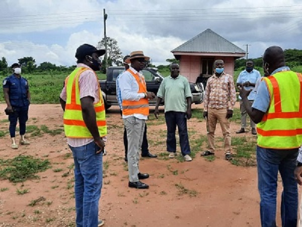 Some of the officials at the site of construction