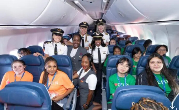 Delta's annual Women Inspiring the Next Generation (WING) Flight celebrated Girls in Aviation Day