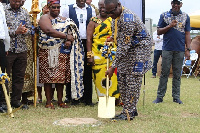 Gold Fields Executive Vice President and Head of West Africa cutting the sod