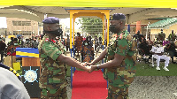 Col. Emmanuel Nyante, (left) and Col William Kwabiah (right) during handing over ceremony