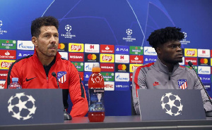 Black Stars midfielder, Thomas Teye Partey and his Atletico Madrid coach Diego Simeone