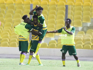 Ebusua Dwarfs players in celebration mood