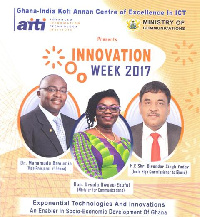 The flyer for the ICT Innovation week by the Ghana-India Kofi Annan Centre of Excellence