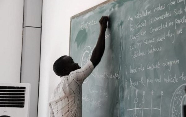 A file photo of a teacher in a classroom