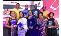 Representatives of MTN Ghana with the awards