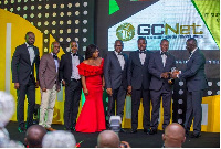 The GCNet teamled by the Information Security Manager, Isaac Boye, receiving the award