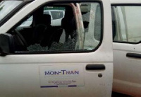 A photo of the bullion van that was attacked on Monday at Jamestown