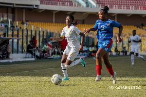 Doris Boaduwaa in action against Namibia