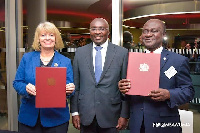 Hon. Harriet Baldwin, Dr Mahamudu Bawumia and Prof. Gyan Baffour