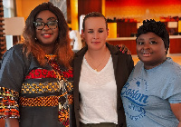 Nora Häuptle (middle), attended the special reception at the Jubilee House