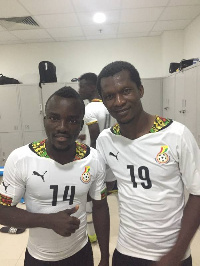 Solomon Asante with Daniel Nii Adjei in the dressing room