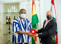 Minister for Youth and Sports, Mustapha Ussif and Ambassador of Hungary to Ghana, H.E Andras Szabo