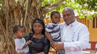 One of the pictures former President Mahama shared after visiting the widow of late Captain Mahama