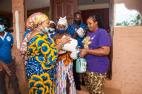 Mama Agbaledzokpui making the presentation