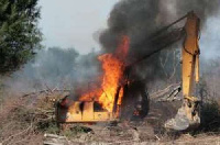 Excavators used for galamsey have been set ablaze