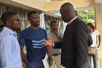 Emmanuel Ajarfor with his lawyer, Samson Lardy Anyenini after his assault