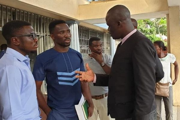 Emmanuel Ajarfor with his lawyer, Samson Lardy Anyenini after his assault