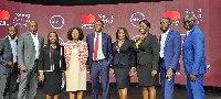 Officials of Absa Bank Ghana and Mastercard Foundation