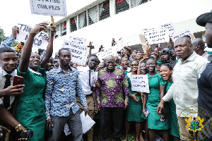 President Akufo Addo With Some Of The Nursing Students