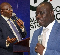 Vice-President Dr Mahamudu Bawumia (L) and Bolga Central MP Isaac Adongo (R)