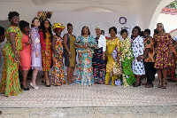 First Lady Rebecca Akufo-Addo with other women marked International Women's Day at her Ridge Office