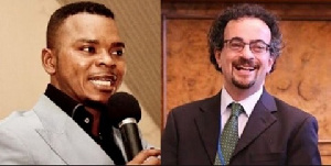 Jon Benjamin, immediate past British High Commissioner to Ghana and Bishop Daniel Obinim