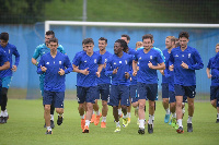 Richard Boateng training with his teammates