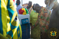 President-Akufo-Addo commissioning the water project at-Hamile-Happa