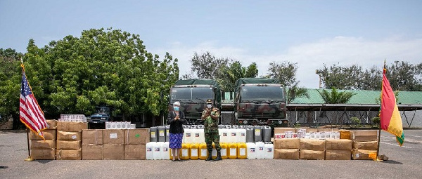 Madam Stephanie S. Sullivan, the United States Ambassador to Ghana and a Military officer