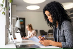 woman working in an office