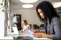 woman working in an office