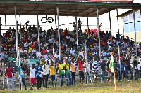 Spectators watching the match at the Nana Agyemang Badu II Sports Stadium