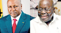 Former President John Mahama (L) and President Akufo-Addo